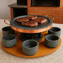 Conjunto Para Churrasco Com Base Giratória - 9 Peças